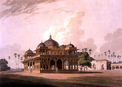 El mausoleo de Mucdoom Shah Dowlut, en Moneah en el río Soane, de 