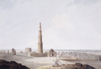 El Qutb Minar, Delhi, c. 1789 de Thomas Daniell