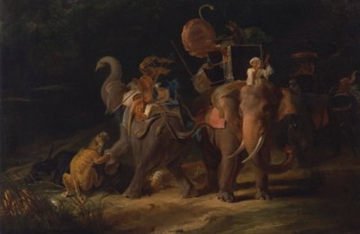 Caza del tigre en las Indias Orientales [1798, Royal Academy of Arts, Londres, catálogo de la exposición]. de Thomas Daniell