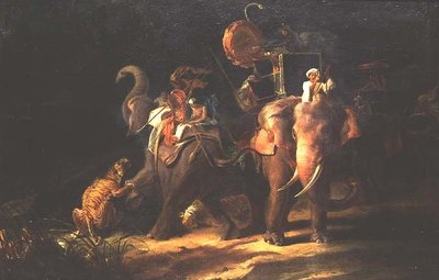 Caza de tigres en las Indias Orientales de Thomas Daniell