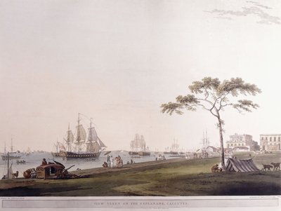 Vista tomada en la explanada, Calcuta, 1797 de Thomas Daniell
