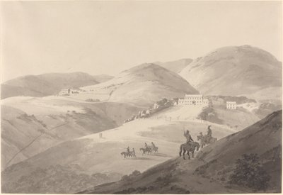 Vista de la casa del gobernador en Santa Elena de Thomas Daniell