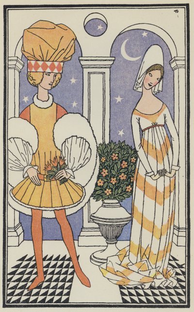 Ilustración para El Decamerón de Boccaccio (litografía en color) de Thomas Derrick