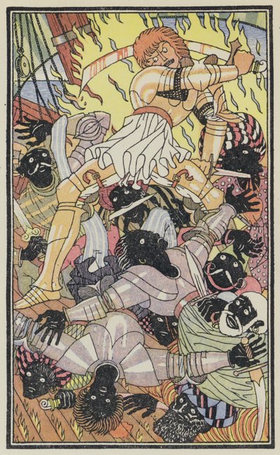 Ilustración para El Decamerón de Boccaccio (litografía en color) de Thomas Derrick