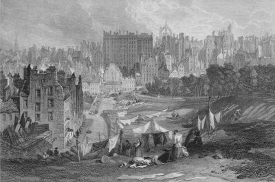 Ciudad Vieja de Edimburgo desde Princes Street, 1841 de Thomas Dobbie