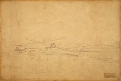 Dibujo en perspectiva para Los hermanos Biglin girando la estaca, c. 1873 de Thomas Eakins