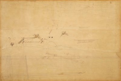 Dibujo en perspectiva para Los hermanos Biglin girando la estaca, 1873 de Thomas Eakins