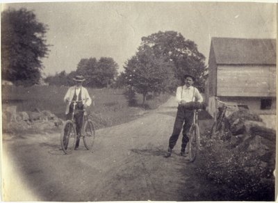 Samuel Murray y Benjamin Eakins en bicicleta de Thomas Eakins