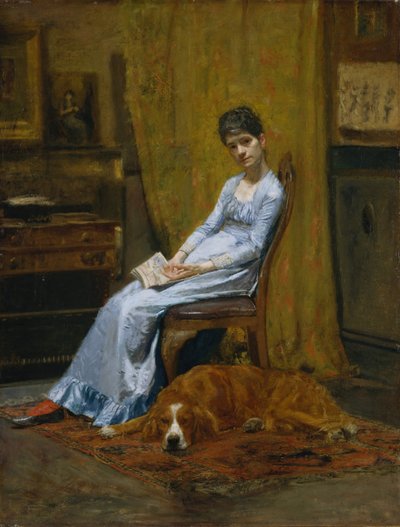 La esposa del artista y su perro setter de Thomas Eakins
