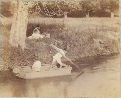 Dos niños jugando en el arroyo, 4 de julio de 1883 de Thomas Eakins