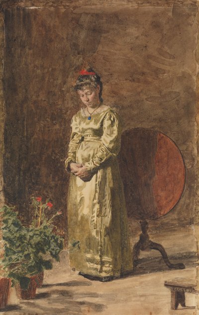 Joven niña meditando de Thomas Eakins