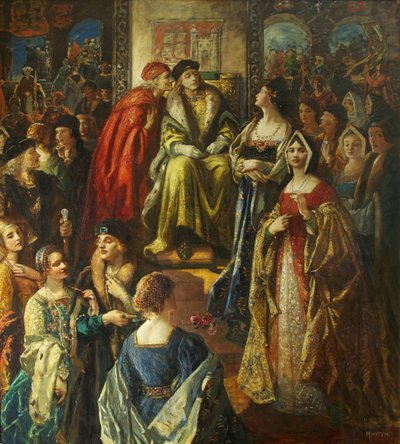 El rey Enrique VII multando a los ciudadanos de Bristol porque sus esposas estaban tan bien vestidas de Thomas Edwin Mostyn