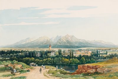 Castillo de Lomnitz y las montañas Tatra en Hungría de Thomas Ender
