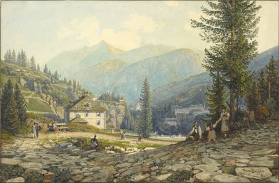 Vista de la Residencia del Archiduque Johann en las Termas de Gastein de Thomas Ender