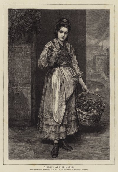 Violetas y prímulas de Thomas Faed