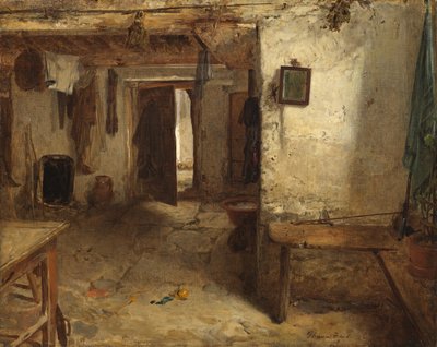 Interior de una cabaña en las Tierras Altas del Oeste de Thomas Faed