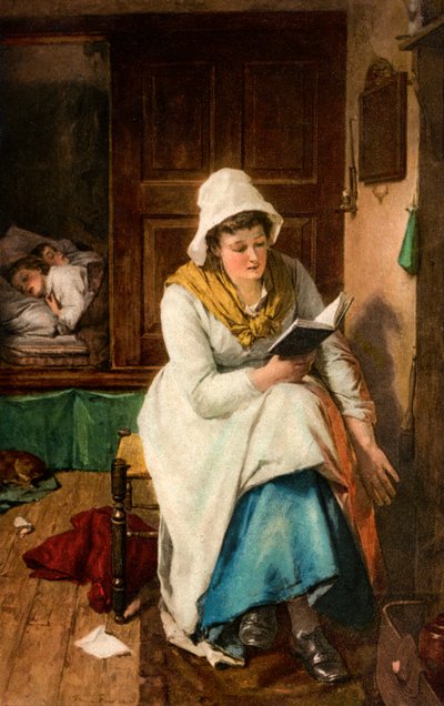 Cuando los niños están dormidos, 1908-1909 de Thomas Faed