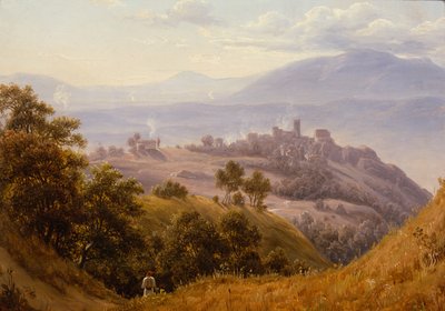 Vista de Olevano, c.1834 (pintura) de Thomas Fearnley