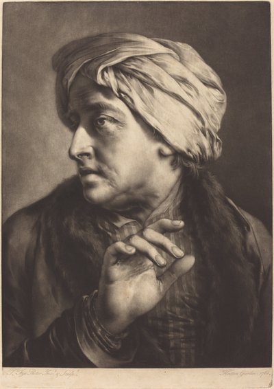 Un Hombre con Turbante y Camisa a Rayas de Thomas Frye