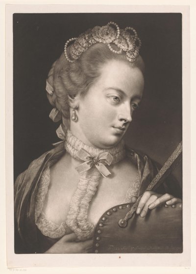 Mujer con cuello de encaje, diadema y abanico Hombre girado a la izquierda, y busto, mano debajo de la barbilla. Cabezas de tamaño natural (título de la serie) Cabezas de tamaño natural (título de la serie) de Thomas Frye