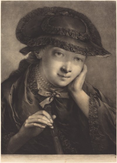 Joven mujer con un abanico de Thomas Frye