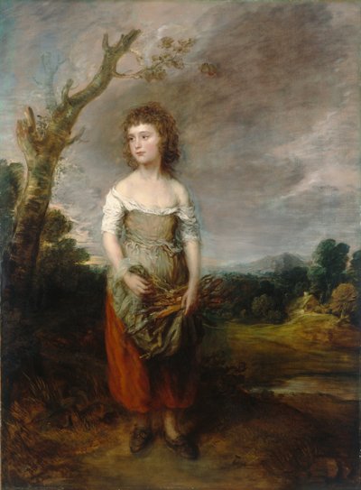 Una campesina recoge maricones en un bosque de Thomas Gainsborough