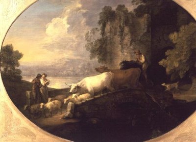 Ganado cruzando un puente de Thomas Gainsborough