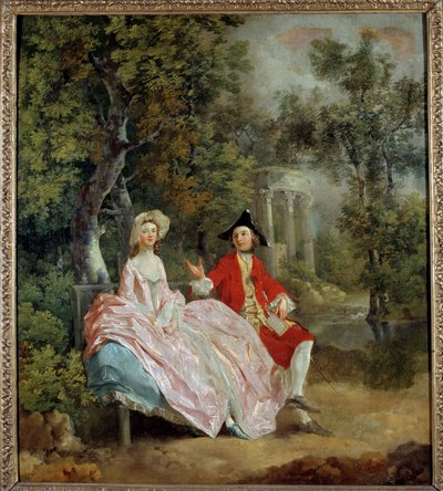 Conversación en un parque: Thomas Gainsborough y su esposa Margaret de Thomas Gainsborough