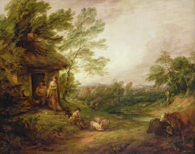 Puerta de la Cabaña con Niña y Cerdos, c.1786 de Thomas Gainsborough