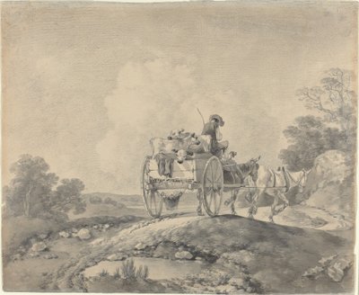 Pastor con terneros en un carro de campo de Thomas Gainsborough