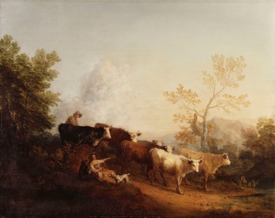 Tarde; Un Paisaje con Ganado Volviendo a Casa de Thomas Gainsborough