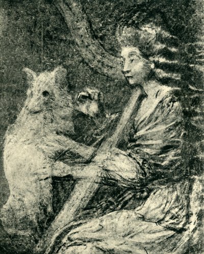 Arpista y perro, c1778, 1943 de Thomas Gainsborough