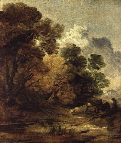 Pastor conduciendo ganado hacia un estanque de Thomas Gainsborough