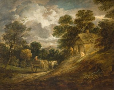 Paisaje con una cabaña y un carro de Thomas Gainsborough