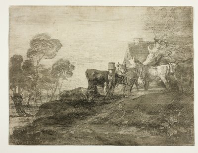 Paisaje con Ganado junto a una Cabaña de Thomas Gainsborough