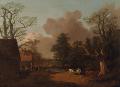 Paisaje con Lechera, entre 1754 y 1756 de Thomas Gainsborough