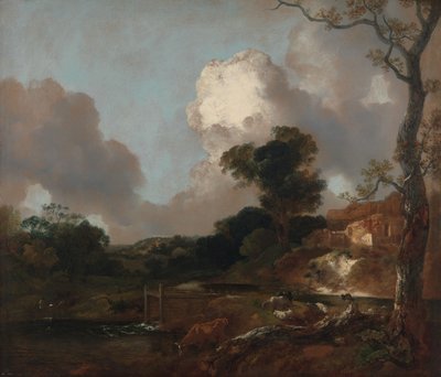 Paisaje con arroyo y presa de Thomas Gainsborough