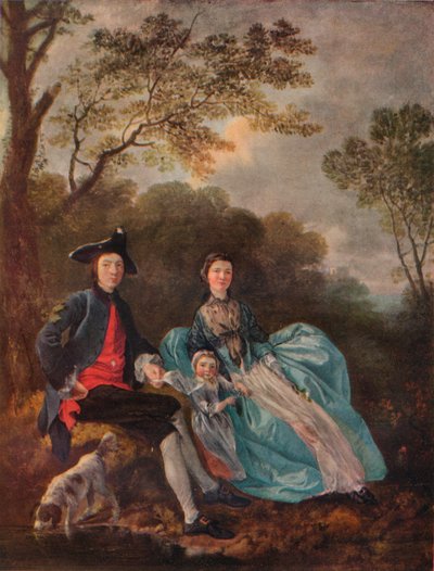 Retrato del artista con su esposa e hija, c1748 de Thomas Gainsborough