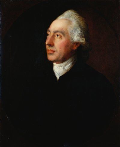 Retrato del reverendo Humphrey Gainsborough con abrigo negro y corbata blanca de Thomas Gainsborough