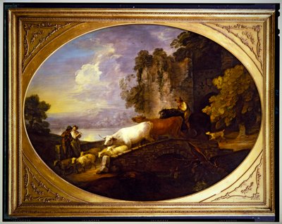 Paisaje fluvial con amantes de lo rústico de Thomas Gainsborough
