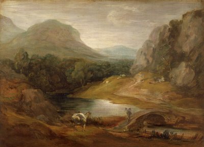 Paisaje rocoso con un puente de Thomas Gainsborough