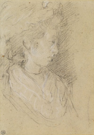 Estudio de una mujer con gorro de mob de Thomas Gainsborough