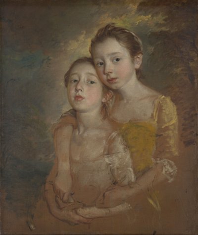 Las hijas del pintor con un gato, c.1760-1 de Thomas Gainsborough