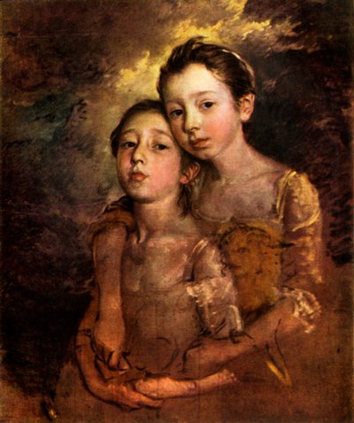 Las hijas del pintor con un gato, c1760, 1944 de Thomas Gainsborough
