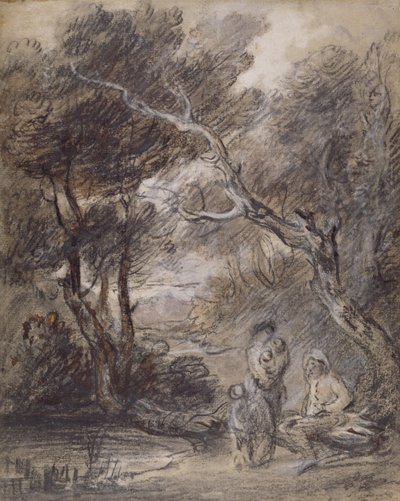 Paisaje boscoso con figuras, c.1788 de Thomas Gainsborough