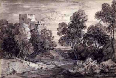 Paisaje boscoso con un castillo de Thomas Gainsborough