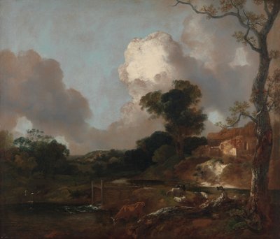 Paisaje con arroyo y presa de Thomas Gainsborough RA