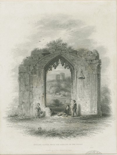Castillo de Dudley - La Torre del Homenaje: grabado (viñeta), nd [?siglo XIX] de Thomas Garner