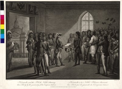 Tadeusz Kosciuszko y los aristócratas polacos piden al zar Pablo I que les devuelva la libertad de Thomas Gaugain