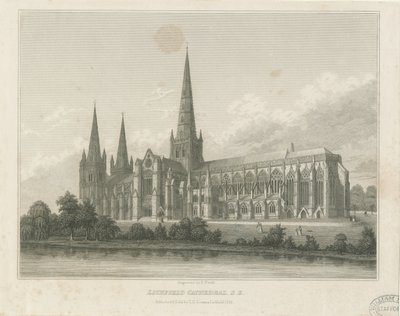 Catedral de Lichfield - Vista Sureste: grabado, nd [c 1833] de Thomas George Lomax